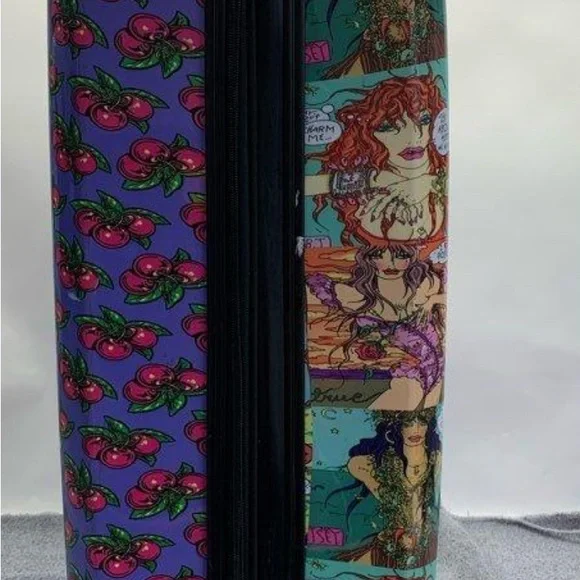 Colorful Betsey Johnson Comic and cherries suitcase. - Picture 3 of 5